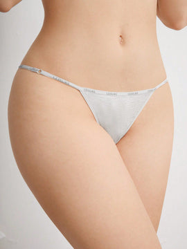 Pantaleta Triangular Con Impresion De Letras Para Mujer