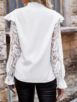 Clasi Camisa Con Encaje De Patchwork