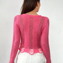 EZwear Sueter De Mujer De Color Solido Y Desgastado