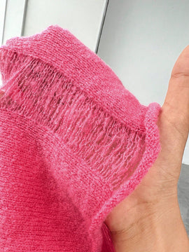 EZwear Sueter De Mujer De Color Solido Y Desgastado