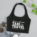 Top De Cuello Halter Con Impresion De Eslogan