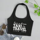 Top De Cuello Halter Con Impresion De Eslogan