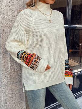 LUNE Sueter Con Estampado Geometrico De Manga Raglan
