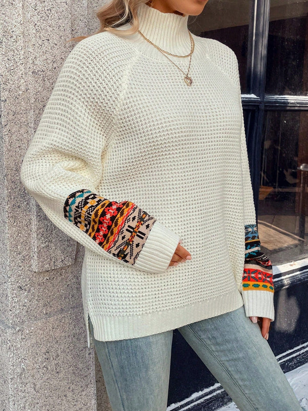 LUNE Sueter Con Estampado Geometrico De Manga Raglan