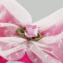 Conjunto De Sosten Y Panty Con Diseno De Tachuelas De Rosas, Con Aros Y Bordes Festoneados