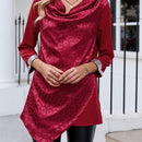 EMERY ROSE Blusa De Cuello Tipo Bufanda De Jacquard Con Estampado De Leopardo Para Mujer