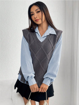 EZwear Chaleco Tipo Sueter Con Dobladillo Con Flecos Para Mujer