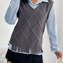 EZwear Chaleco Tipo Sueter Con Dobladillo Con Flecos Para Mujer