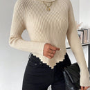 Essnce Sueter De Cuello Alto De Color Liso Para Mujer Con Manga Raglan Y Dobladillo Asimetrico