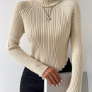 Essnce Sueter De Cuello Alto De Color Liso Para Mujer Con Manga Raglan Y Dobladillo Asimetrico