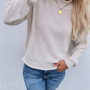 LUNE Sueter Casual De Manga Larga Con Hombros Caidos Y Cuello Levantado Para Mujer