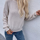 LUNE Sueter Casual De Manga Larga Con Hombros Caidos Y Cuello Levantado Para Mujer