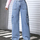 PETITE Jeans De Carga De Color Solido