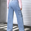 PETITE Jeans De Carga De Color Solido