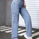 PETITE Jeans De Carga De Color Solido