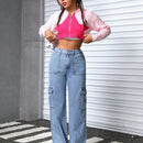 PETITE Jeans De Carga De Color Solido