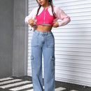 PETITE Jeans De Carga De Color Solido