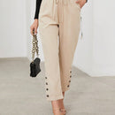 Pantalones Casuales Decorados Con Botones