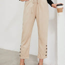 Pantalones Casuales Decorados Con Botones