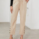 Pantalones Casuales Decorados Con Botones
