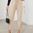 Pantalones Casuales Decorados Con Botones
