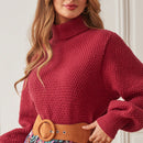 Frenchy Sueter Con Manga Farol De Color Liso Y Cuello Alto Para El Dia De San Valentin