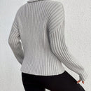 Frenchy Sueter De Cuello Alto Para Damas De Color Solido Con Hombros Caidos