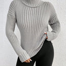 Frenchy Sueter De Cuello Alto Para Damas De Color Solido Con Hombros Caidos