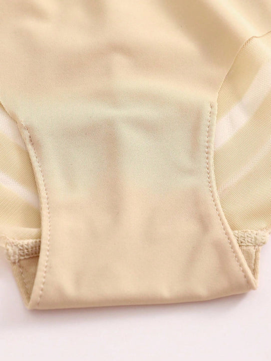 3 Piezas Bragas De Encaje Sin Costuras Para Mujer Con Diseno Sencillo Y Comodo