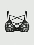 ROMWE Goth Sujetador Impreso Con Calaveras Y Estrellas