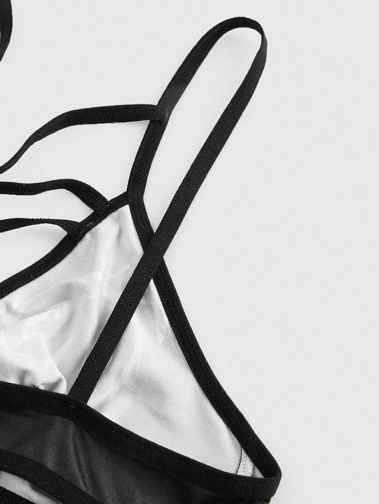 ROMWE Goth Sujetador Impreso Con Calaveras Y Estrellas