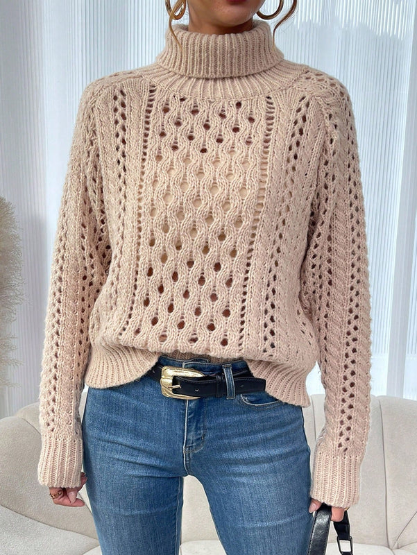Frenchy Sueter Tipo Jersey De Cuello Alto De Punto Ahuecado