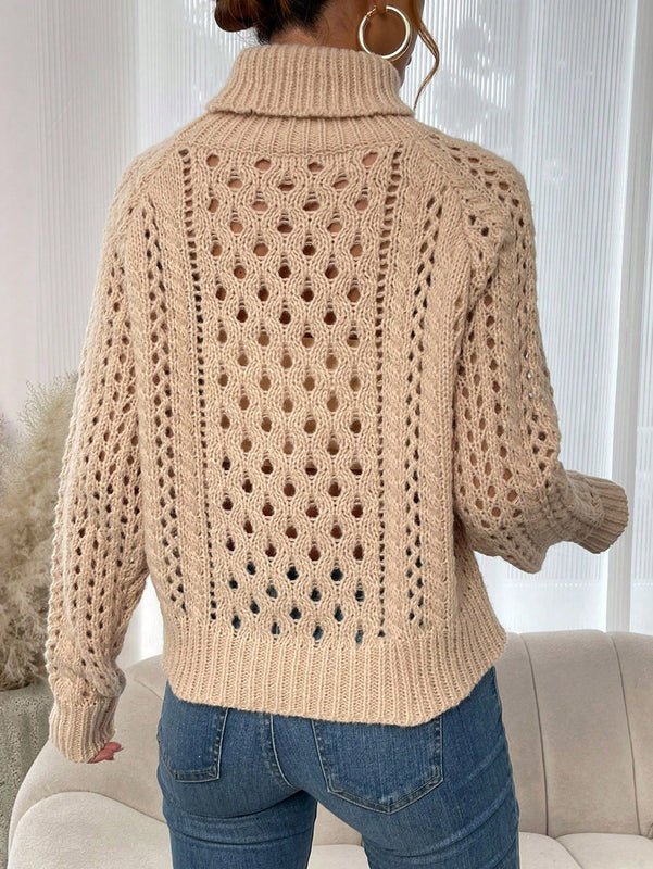 Frenchy Sueter Tipo Jersey De Cuello Alto De Punto Ahuecado