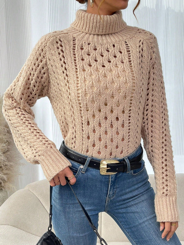 Frenchy Sueter Tipo Jersey De Cuello Alto De Punto Ahuecado