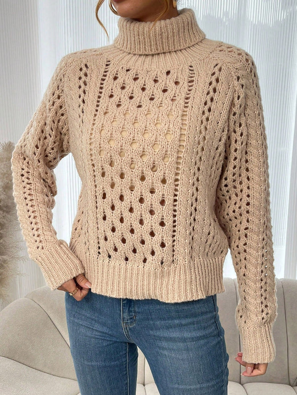 Frenchy Sueter Tipo Jersey De Cuello Alto De Punto Ahuecado