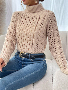 Frenchy Sueter Tipo Jersey De Cuello Alto De Punto Ahuecado
