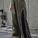 Pantalones De Cintura Con Cordon De Contraste De Color Con Dobladillo Enrollado