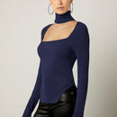 Prive Jersey De Cuello De Gargantilla De Manga Larga