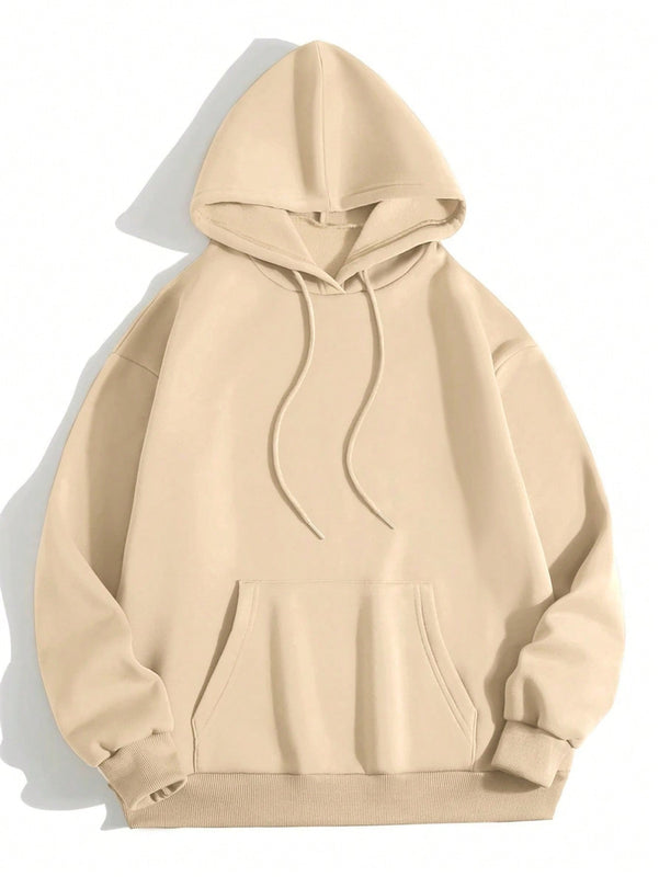 Ezwear sudadera con capucha y forro termico con cordon y bolsillo canguro con grafico de eslogan