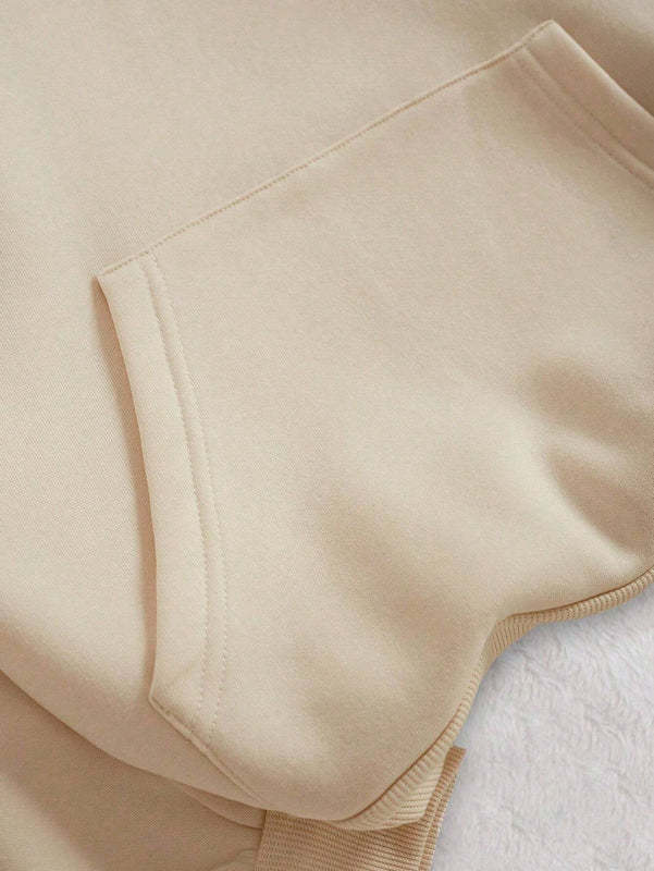 Ezwear sudadera con capucha y forro termico con cordon y bolsillo canguro con grafico de eslogan