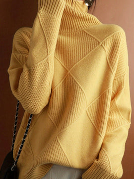 Jersey De Cuello Alto Y Hombros Caidos En Un Solo Color
