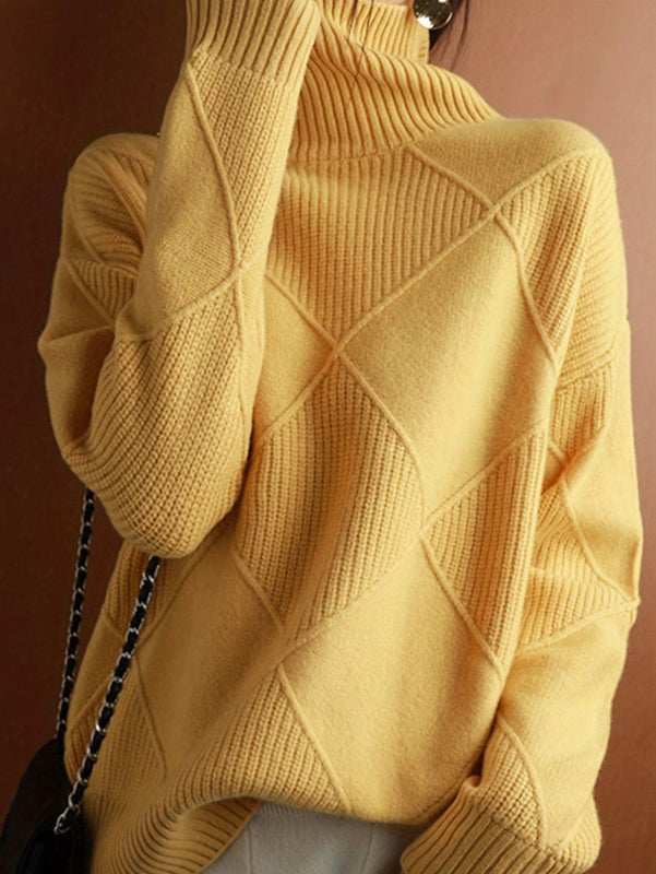Jersey De Cuello Alto Y Hombros Caidos En Un Solo Color