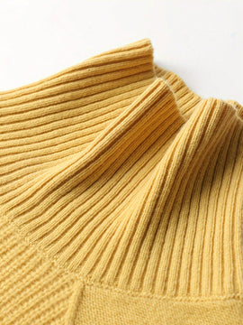 Jersey De Cuello Alto Y Hombros Caidos En Un Solo Color