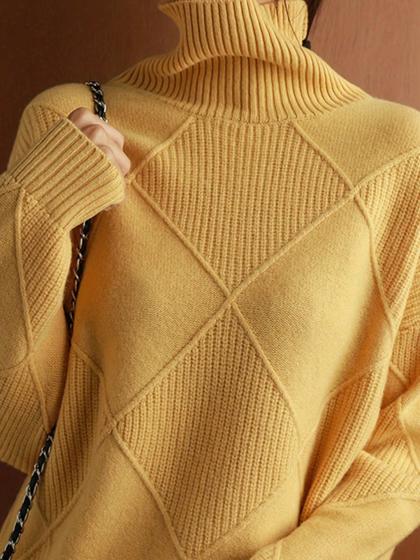 Jersey De Cuello Alto Y Hombros Caidos En Un Solo Color