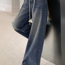DAZY Jeans De Pierna Ancha Para Mujer Con Cintura Ajustable Con Cordon