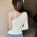 DAZY Sueter De Hombro Unico De Manga Larga Para Mujer