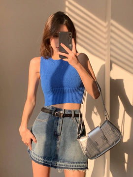 DAZY Chaleco De Sueter Con Cuello Redondo Para Mujer