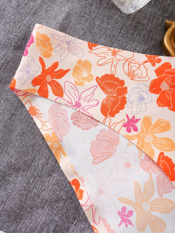 Panties De Triangulo Sin Costuras Con Diseno De Flores Para Mujer