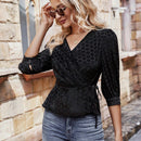 Clasi Camisa Envolvente Con Cinturon Para Mujer