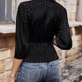 Clasi Camisa Envolvente Con Cinturon Para Mujer